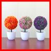 Sakura Bola de Nieve Planta Simulada Maceta Bola de Hierba Bonsái Árbol Pequeño Decoración para el Hogar Adorno Floral Creativo Mini Bola Pequeña Redonda