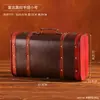 Maleta Vieja de Cuero Estilo Británico Maleta de Mano Estilo Europeo Maleta de Viaje Caja de Almacenamiento Maleta de Equipaje Maleta de Mano Accesorio Decorativo