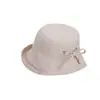 Sombrero de Pescador a Cuadros Azul Marino Dulce Estilo Ins Coreano para Mujer Verano Lazo Ala Ancha Versátil Que Afina el Rostro Sombrero de Sol