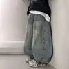 Calça jeans masculina, coleção primavera/outono 2026, novo estilo, para crianças de tamanho médio e grande, calça solta e casual para o outono, moda de outono da moda para meninos