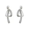 Pendientes de borla con lazo incrustado de circonita, a la moda y sofisticados, estilo dulce y fresco único, nueva cadena de suministro de pendientes de fábrica