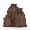 Directo de fábrica color original bolsa de lino con cordón bolsa con cordón bolsa para empaquetar granos de café bolsa tipo sobre transpirable etiqueta diy