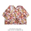 Camisa de Casal Manga Curta Flor Havaiana Masculina Retrô Solta Camisa Cubana de Praia Férias Ilha