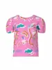 Novas Blusas para Mulheres 2025, Gola Redonda, Estampada, Corte Justo, Tecido Versátil, Parte Superior Leve e Confortável, Camiseta Pulôver de Manga Curta para Mulheres