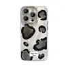 Cordón con Estampado de Leopardo en Cuero Adecuado para Funda de Teléfono Apple 16 Pro Max, 13 Hilo de Plumas, 15 Sensación de Alta Gama, 14 Película Protectora de Lente de Cobertura Total