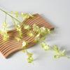 Orquídea artificial dançante com sementes flor amarela falsa orquídea Wenxin flor de seda flor seca de plástico Phalaenopsis de cinco ramos buquê decorativo amarelo
