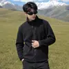 Jaqueta de Lã Moda Masculina e Feminina Estilo Outono e Inverno Cardigã com Capuz de Lã Sherpa Quente Camada Interna Lã de Dois Lados Roupa Exterior
