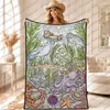 Manta con diseño de mapa de animales transfronterizo, hecha a medida, superventas en Amazon para niños y adultos, manta para pintar y garabatear a mano DIY