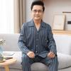 Pijama de Papá para Hombre, Primavera y Otoño, Manga Larga, Para Hombre de Mediana Edad, Tallas Grandes, Cárdigans de 100 kg, Ropa de Casa de Algodón de Xinjiang, Se Puede Usar Afuera