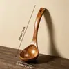 Juego de Cocina Kemu Natural, Utensilios de Cocina de Madera Maciza, Espátula y Cuchara, Especial para Sartenes Antiadherentes, Cuchara para Sopa Resistente a Altas Temperaturas, Espátula de Madera, Superventas Transfronterizo
