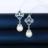Tina Nova Entrada Brinco de Luxo Leve em Forma de Pérola Brincos Flor de Zircônia Microincrustada Design da Moda Senso de Alto Padrão