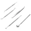 Set de herramientas para dentista para eliminar sarro cálculo herramienta de limpieza Espejo sonda cuidado bucal Set de 5 piezas en stock