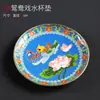 Posavasos de Té Cloisonné Soporte para Taza de Té de Aleación Almohadilla Aislante de Calor Soporte para Tetera Alfombrilla Pequeña para Té Accesorios para Juego de Té Juego de Té Kung Fu para el Hogar