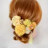 Acessórios de Cabelo Hanfu para Mulheres, Estilo Antigo de Alta Qualidade, Tecido Original Feito à Mão, Conjunto de Grampo de Cabelo Flor de Seda e Adorno de Franja, Adorno de Cabeça Kimono