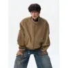 Chaqueta de vuelo de marca moderna, chaqueta corta de béisbol para hombre estilo americano, teñido anudado en piel, genial y elegante, corte holgado para otoño