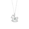 Collar de Caballito de Madera de Plata de Ley S925 Infantil para Mujer con Moissanita, Cadena de Clavícula Linda de Caballito de Madera, Perfecto para Año Nuevo y Año de Nacimiento