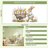 Coelhinho da Páscoa Carrinho de Bebê Flores Ovos Coloridos Decoração de Shopping Adesivos de Parede Autoadesivos Removíveis Ambiente