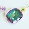 Ai Yu Joyería Estilo Retro Colgante Cubo de Cristal Morado Colorido Collar Artículo Caliente Transmisión en Vivo Venta al por Mayor S5101107
