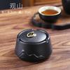 Cenicero de cerámica negro creativo de moda para el hogar, la oficina, la mesa de té, resistente al viento, con tapa, cenicero antimoscas, venta al por mayor
