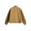 Chaqueta Cattee Retro Americano Desestructurada con Empalmes Cuello Alto para Hombres y Mujeres Otoño Cleanfit Corta Ancha Casual Otoño