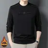 Sudadera de Forro Polar para Hombre 2025 Invierno Nuevo Estilo Cuello Redondo Manga Larga Camiseta para Jóvenes y Adultos Camiseta Casual de Moda Ropa de Hombre