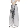 Pantalones Deportivos Casuales de Algodón a Cuadros Estilo Americano con Capas y Caída Sueltos para Hip-Hop Street Dance Pierna Ancha