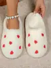 Pantuflas de Algodón con Terciopelo y Acolchado para Otoño e Invierno Baotou Hogar Interior Doméstico Cálido Hogar Antideslizantes Zapatos de Lana y Algodón para Mujer