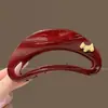 Pinza para el pelo de verano estilo ins con bloques de color para mujer, pasador lindo de lunares japoneses para niña, pinza de tiburón grande para recogidos.