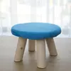 Taburete pequeño de tela y madera maciza, elegante y creativo para uso doméstico, adecuado para sala de estar, mesa de centro, balcón, niños y adultos, taburete bajo simple