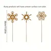 Adornos Navideños para Jardín Transfronterizos Silueta Oxidada Obra de Arte Decorativa de Metal Decoración de Maceta Flor de Nieve de Hierro para Patio