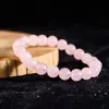 Novo Bracelete de Cristal Rosa Natural Otimizado, Simples e Luxuoso, Versátil para Mulheres, Popular em Transmissões Ao Vivo do Tiktok, Atacado