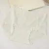 Roupa íntima feminina de algodão modal com poá em gaze colorida, cintura média, com acabamento em renda e design que abraça os quadris, Tamanho Plus para Gordinhas, Shorts Triângulo Estilo Coreano com Poá