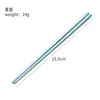 Palillos de Titanio Puro con Diseño de Flor de Hielo de Cristal, Vajilla de Titanio para Uso Doméstico, Palillos Coloridos de Longitud Completa, Resistentes a Altas Temperaturas, Palillos Antideslizantes de Gama Alta, Juego en Caja de Regalo