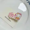 Pinza para el pelo de gato con texto de colores de caramelo peculiar, pinza de pico de pato lateral de estilo girly dulce y versátil japonés, accesorio para el pelo