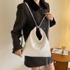 Bolso de mujer retro de moda, sencillo, de piel encerada al óleo, nuevo bolso de hombro informal con textura para invierno 2023.