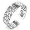 Wei Hua Loto Sutra del Corazón Tibetano Pulsera para Mujer Pulsera de Escritura Budista Temperamento para Mujer Joyería Plateada al por Mayor de Fábrica