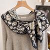 Bufanda Larga de Imitación Seda y Lana de Doble Cara y Doble Capa con Borde Biselado para Mujer, Primavera, Otoño e Invierno, con Correa Ancha, Bufanda Versátil