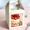 Caixa Grande para Bolo, Caixa Descartável para Bolo, Caixa para Embalar Bolo, Caixa para Bolo com Meia Janela, Caixa de Bolo de Luxo, Embalagem para Confeitaria
