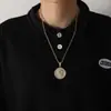 Hip-Hop Europeo y Americano Colgante Pequeño Puño de Cobre Regalo Cumpleaños Redondo Marca Collar ins Pareja Apilado Cobre Completo Circonio Collar