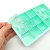 Lugar de fábrica 15 rejillas Silicona Cubo de Hielo creativo para el hogar DIY Molde para Cubos de Hielo con tapa molde de hielo
