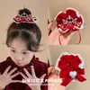 Scrunchie de Veludo Vintage com Fita de Laço e Textura Aveludada, Acessório de Cabelo Elegante Estilo Chanel para Crianças