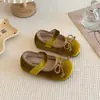 Zapatos de Algodón Coreanos para Niños de Otoño e Invierno con Lazo, Versátiles Zapatos de Princesa de Terciopelo para Niñas, Zapatos de Bebé Cálidos para Exteriores con Forro de Felpa
