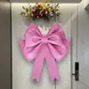 Ramo de cubo de abrazo decorado con lazo rosa, materiales DIY para decoración de dormitorio y sala de bodas, decoración de pared de fondo de Navidad