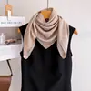 Nuevo modelo transfronterizo: Pañuelo de imitación seda 70*70 para mujer de Asia Central, pañuelo cuadrado jacquard de moda estilo coreano, bufanda de cuello versátil y elegante