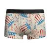 Calzoncillos bóxer de seda de leche con cintura media y elásticos para hombre, con estampado del Día de la Independencia de Amazon, transfronterizos