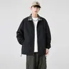 Chaqueta de retazos retro americana transfronteriza con cuello alto, prenda exterior casual y versátil, cortavientos e impermeable, estilo otoñal moderno para hombre