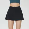 Saia Curta de Yoga Duas Peças de Verão com Bolinhas para Mulheres, Calça Saia para Corrida Fitness, Saia Esportiva com Cintura Elástica e Bolsos, Saia de Tênis