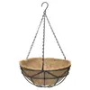 Cesta colgante de arte en hierro hecha a medida con palmera de coco, maceta colgante de forma única para balcón y patio, cesta colgante de palmera de coco para plantas verdes y flores