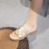 Sandalias de verano para mujer con punta abierta y tejido de cuero genuino, cómodas y modernas con plataforma Dung Sense para mamás.