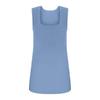 Camiseta de comercio exterior de verano europea y americana 2023 para mujer, chaleco con explosiones de Amazon, sin mangas, con cuello cuadrado dividido, camiseta para mujer
